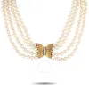LB EXCLUSIVE PRE-OWNED LB EXCLUSIVE 18K YELLOW GOLD 0.35CT DIAMOND 4 STRAND PEARL NECKLACE MF33 031524