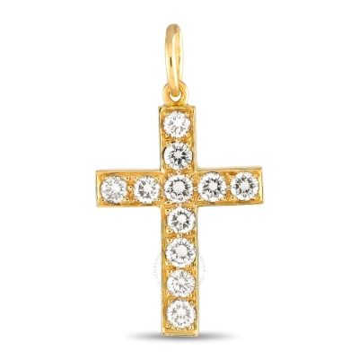 Lb Exclusive 18k Yellow Gold 2.45ct Diamond Cross Pendant Mf02 012924 In Multi-color