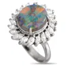LB EXCLUSIVE PRE-OWNED LB EXCLUSIVE PLATINUM 0.80CT DIAMOND AND OPAL RING MF28 101123