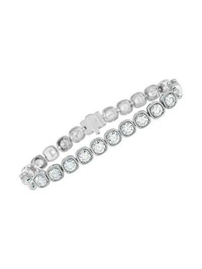 Pre-owned Lb Exclusive Round-cut Diamond Bracelet In Silver