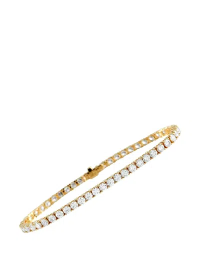 Pre-owned Lb Exclusive Round-cut Diamond Tennis Bracelet In Gold