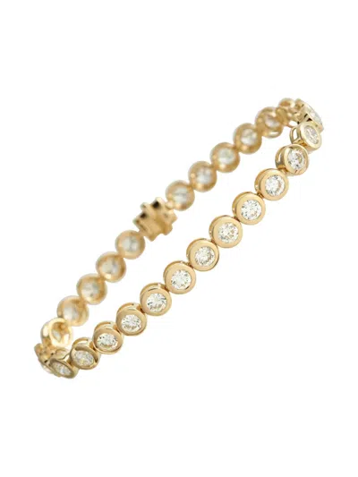 Pre-owned Lb Exclusive Round Diamond Line Bracelet In Gold