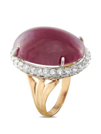 Pre-owned Lb Exclusive Ruby And Diamond Ring In Gold