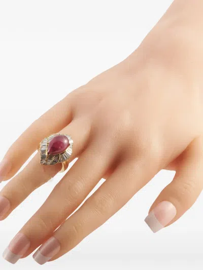 Pre-owned Lb Exclusive Ruby And Diamond Ring In Gold
