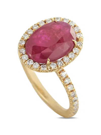 Pre-owned Lb Exclusive Ruby And Diamond Ring In Gold