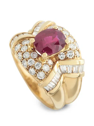 Pre-owned Lb Exclusive Ruby And Diamond Ring In Gold