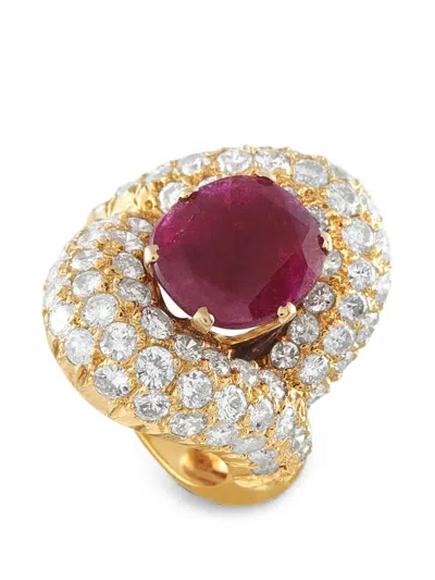 Pre-owned Lb Exclusive Ruby And Diamond Ring In Gold