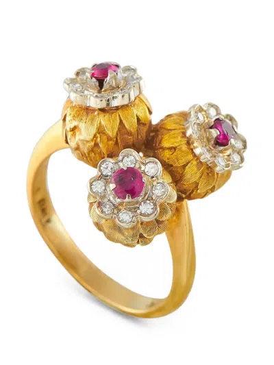 Pre-owned Lb Exclusive Ruby And Diamond Ring In Gold