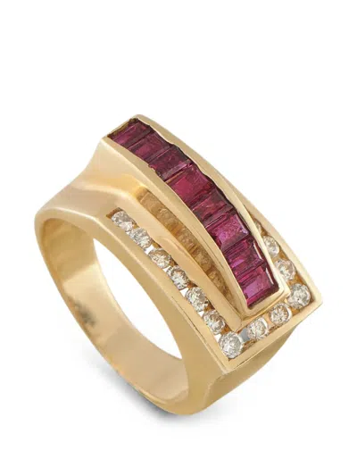 Pre-owned Lb Exclusive Ruby And Diamond Ring In Gold
