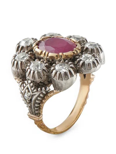 Pre-owned Lb Exclusive Ruby And Diamond Ring In Gold