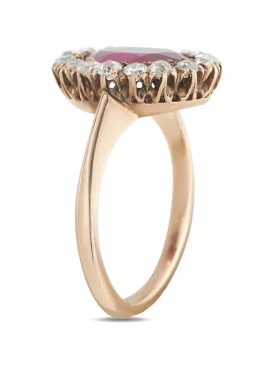 Pre-owned Lb Exclusive Ruby And Diamond Ring In Pink
