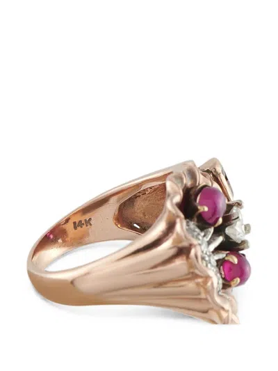 Pre-owned Lb Exclusive Ruby And Diamond Ring In Pink
