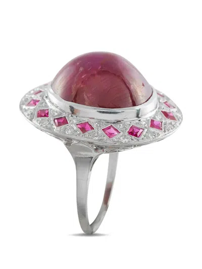 Pre-owned Lb Exclusive Ruby And Diamond Ring In Silver