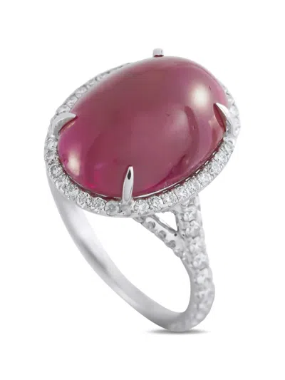 Pre-owned Lb Exclusive Ruby And Diamond Ring In Silver
