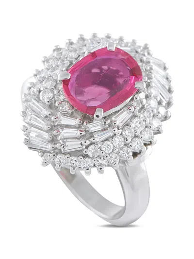 Pre-owned Lb Exclusive Ruby And Diamond Ring In Silver