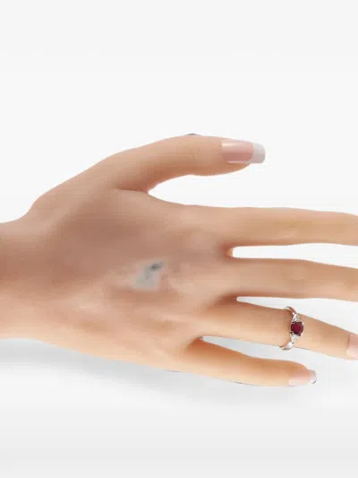Pre-owned Lb Exclusive Ruby And Diamond Ring In Silver