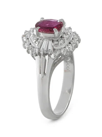 Pre-owned Lb Exclusive Ruby And Diamond Ring In Silver