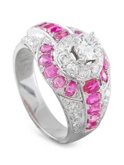 Pre-owned Lb Exclusive Ruby And Diamond Ring In Silver