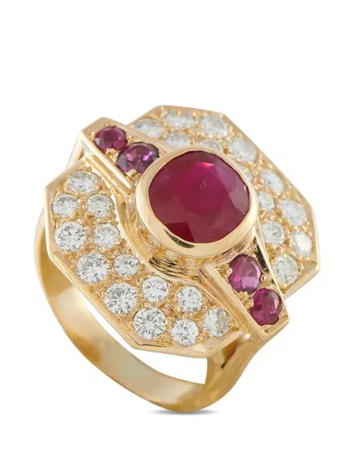 Pre-owned Lb Exclusive Ruby Diamond Ring In Gold