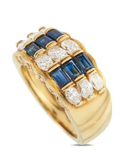 Pre-owned Lb Exclusive Sapphire And Diamond Ring In Gold