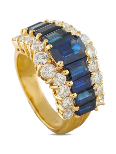 Pre-owned Lb Exclusive Sapphire And Diamond Ring In Gold