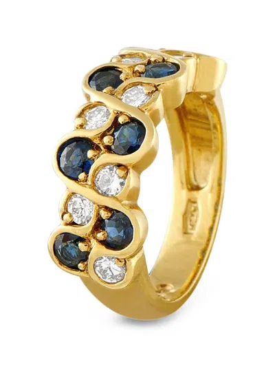 Pre-owned Lb Exclusive Sapphire And Diamond Ring In Gold