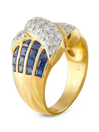 Pre-owned Lb Exclusive Sapphire And Diamond Ring In Gold