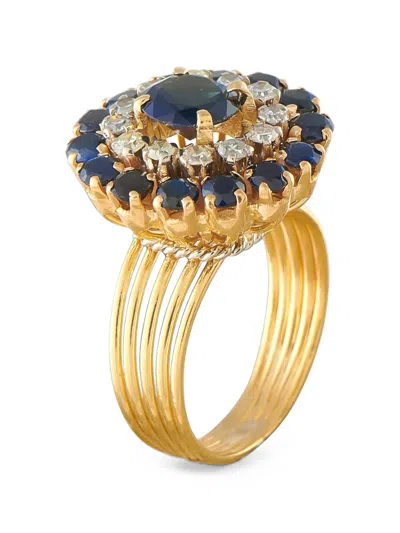 Pre-owned Lb Exclusive Sapphire And Diamond Ring In Gold