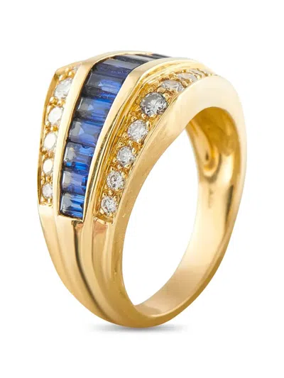 Pre-owned Lb Exclusive Sapphire And Diamond Ring In Gold