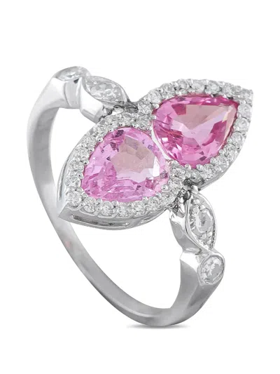 Pre-owned Lb Exclusive Sapphire And Diamond Ring In Silver