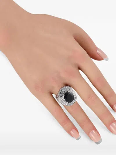 Pre-owned Lb Exclusive Sapphire And Diamond Ring In Silver