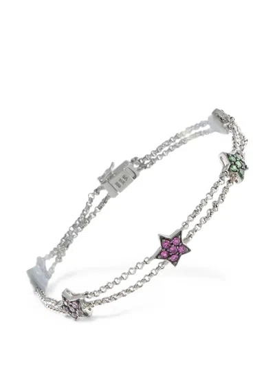 Pre-owned Lb Exclusive Sapphire Star Bracelet In Silver