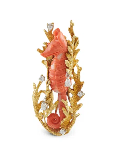 Pre-owned Lb Exclusive See Horse Embellisment Brooch In Gold