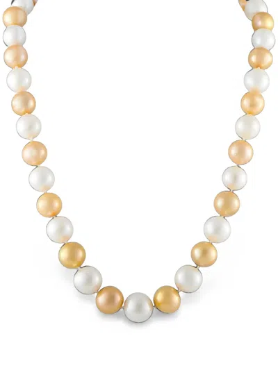 Pre-owned Lb Exclusive South Sea Pearl Necklace In White