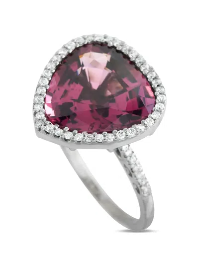 Pre-owned Lb Exclusive Spinel And Diamond Ring In Silver