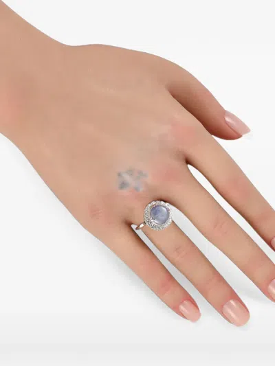 Pre-owned Lb Exclusive Star Sapphire And Diamond Ring In Silver