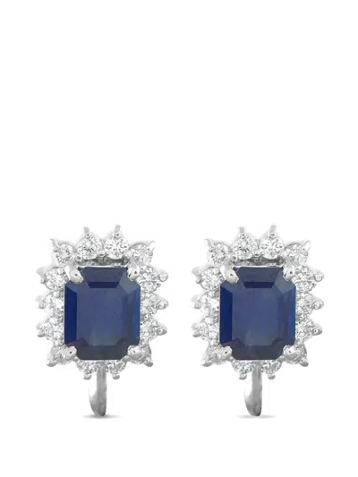 Pre-owned Lb Exclusive Svetlana Sapphire Earrings In Silver