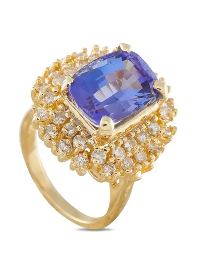 Pre-owned Lb Exclusive Tanzanite And Diamond Ring In Gold