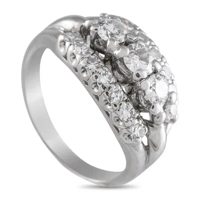 Lb Exclusive Vintage 14k White Gold Diamond Ring Mf02-052925 In Metallic