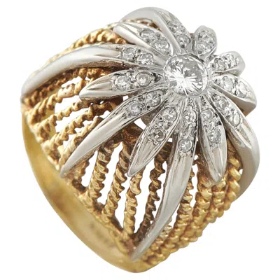 Pre-owned Lb Exclusive Vintage 14k Yellow Gold 0.48ct Diamond Dome Ring Mf08-063026