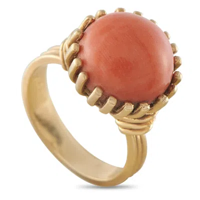 Lb Exclusive Vintage 18k Yellow Gold Coral Ring Mf19-062926