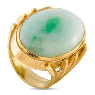 Lb Exclusive Vintage 18k Yellow Gold Jade Ring Mf18-062926