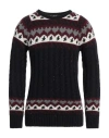 L.b.k. L. B.k. Man Sweater Midnight Blue Size M Acrylic, Cotton, Wool In Blue