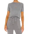 Lblc The Label Alex Short Sleeve Sweater In Heather Grey In Gray