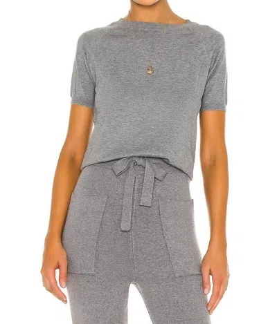 Lblc The Label Alex Short Sleeve Sweater In Heather Grey In Gray