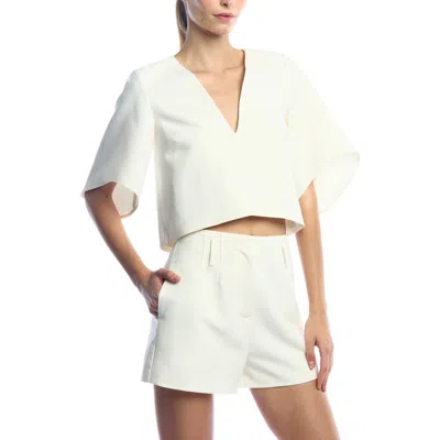 Lblc The Label Amalfi Deep V Blouse In White