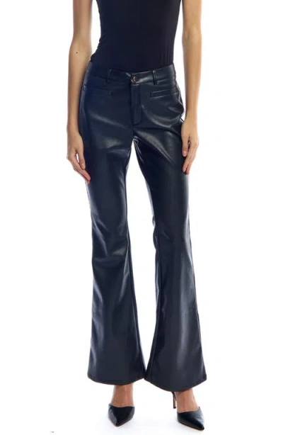 Lblc The Label Banks Faux Leather Flare Pan In Blue