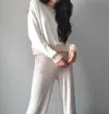 Lblc The Label Brooklyn Cozy Top In Snow And Oatmeal In White