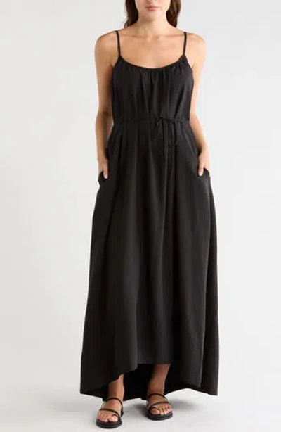 Lblc The Label Brynn Tie Waist High-low Dress In Black