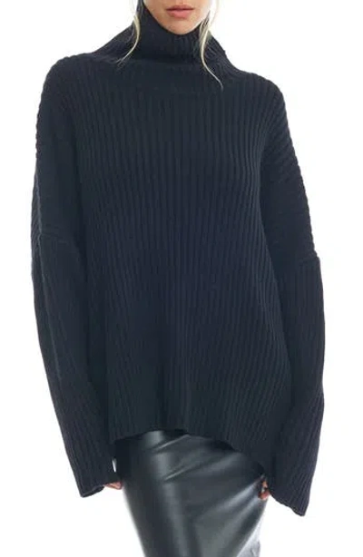 Lblc The Label Casey Oversize Turtleneck Sweater In Blue
